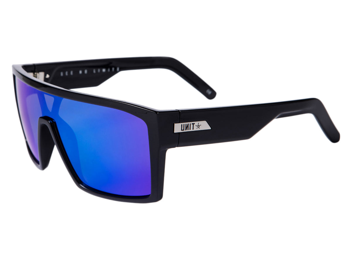 Unit Command Polarised Sunglasses - Black-Blue Mirror