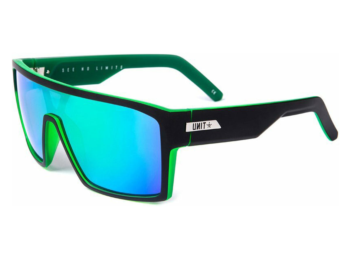 Unit Command Polarised Sunglasses - Matt Black-Green-Green Mirror