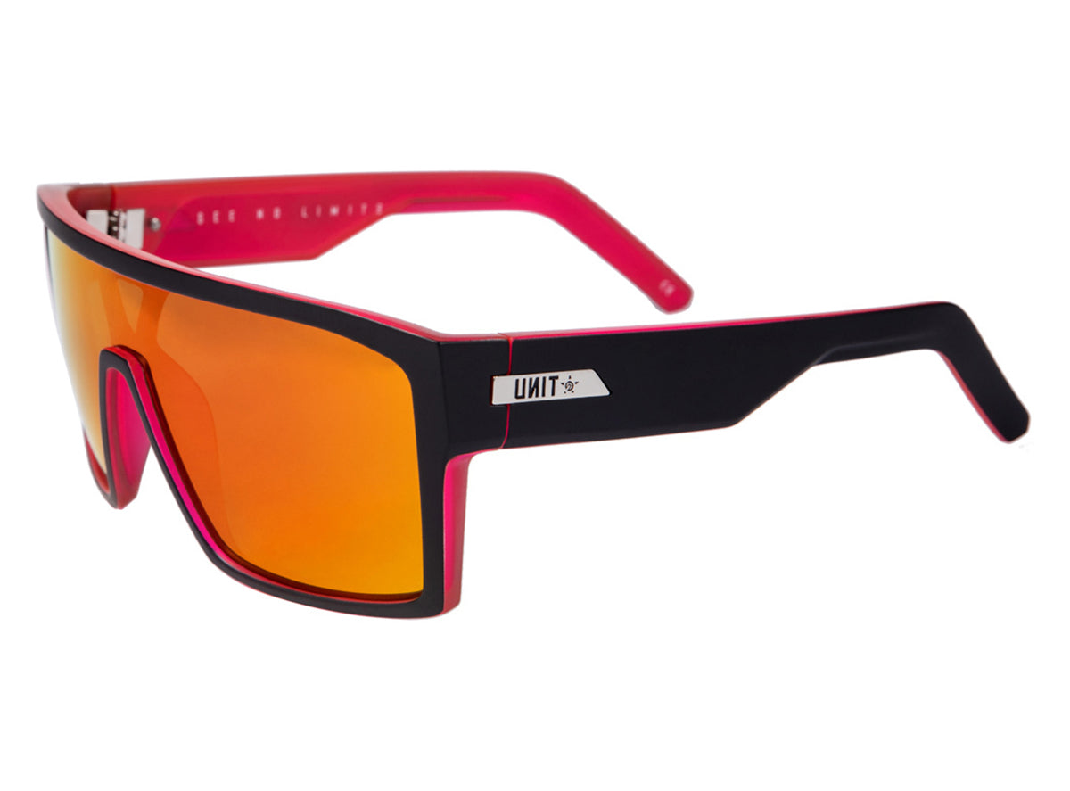 Unit Command Polarised Sunglasses - Matt Black-Neon Pink