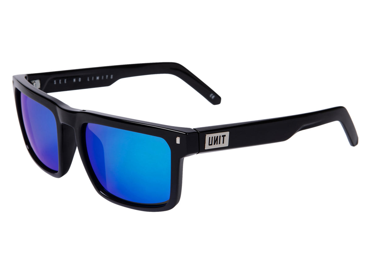 Unit Primer Polarised Sunglasses - Black-Blue Mirror